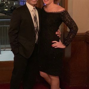 Long sleeve lace body con dress